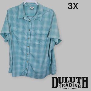 Duluth Armachillo Shortsleeve Button Shirt Plaid Casual Mens Plus Size 3X